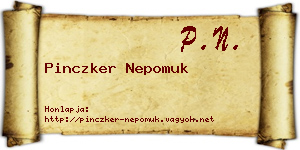 Pinczker Nepomuk névjegykártya